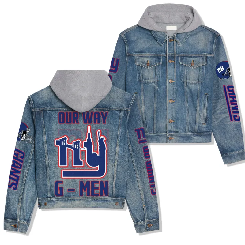 New York Giants Hooded Denim Jacket