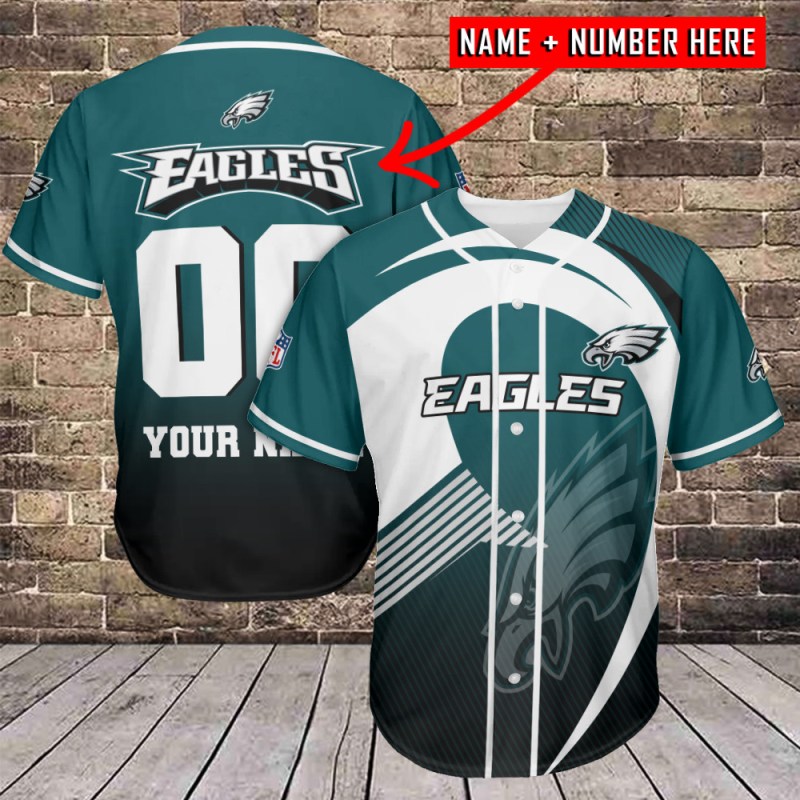 Philadelphia Eagles Personalized Baseball Jersey