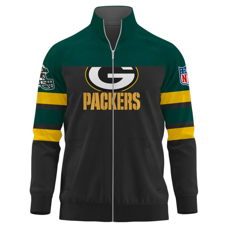 Green Bay Packers Stand Collar Jacket - Side View