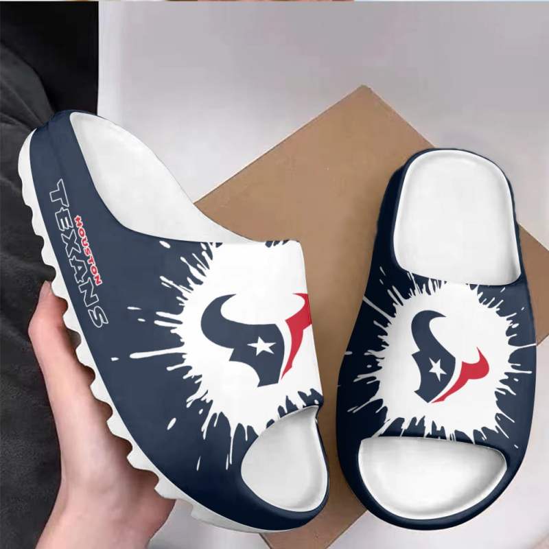 Houston Texans Yeezy Slippers Mockup 2