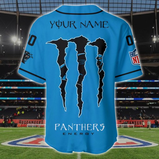Carolina Panthers Personalized Baseball Jersey Details