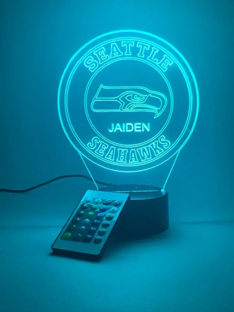 Seattle Seahawks 3D Lamp in Use