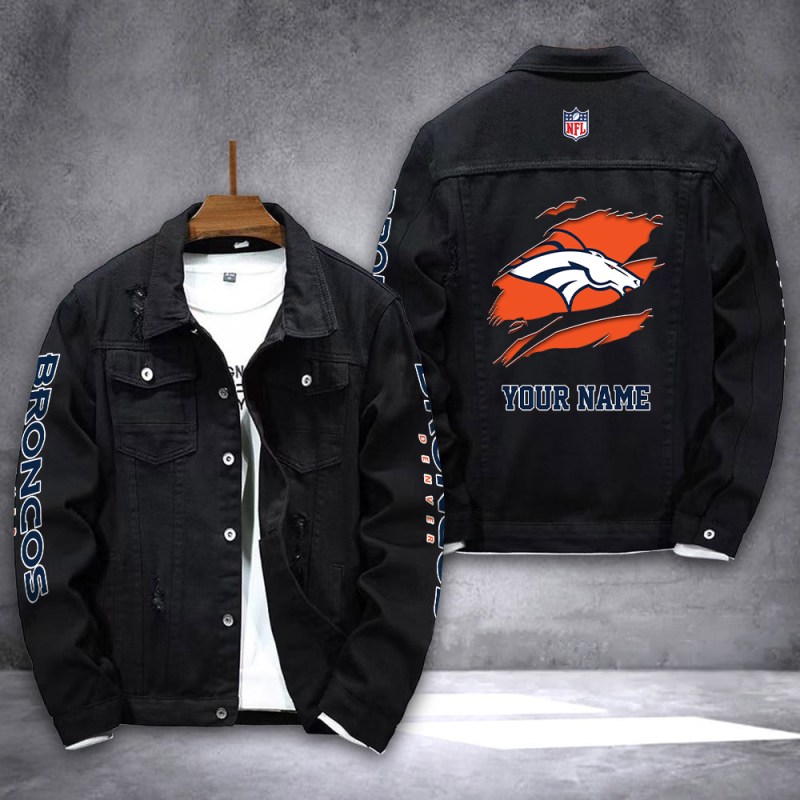 Denver Broncos Personalized Denim Jacket Image 2