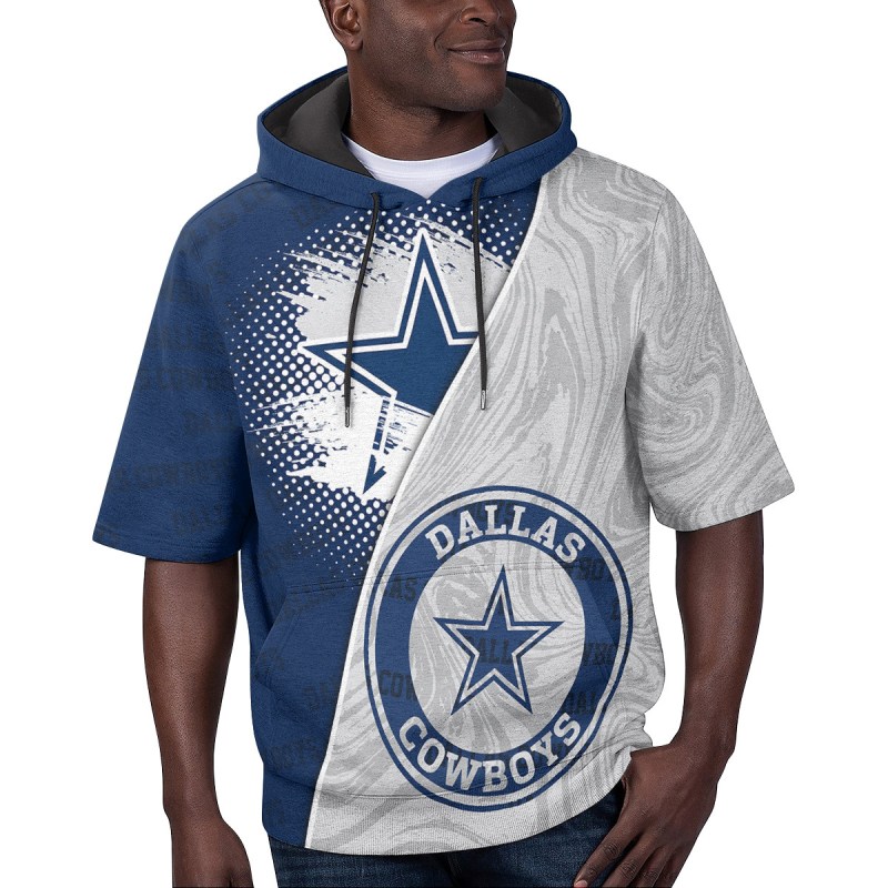Dallas Cowboys Short Sleeve Hoodie Front View