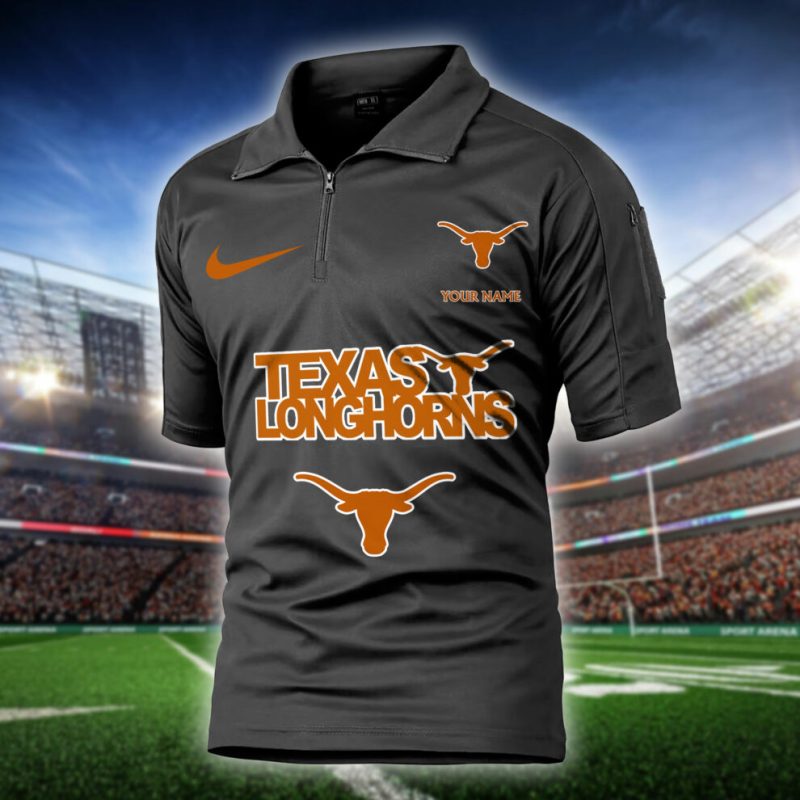 Texas Longhorns Army Polo Shirt Front View