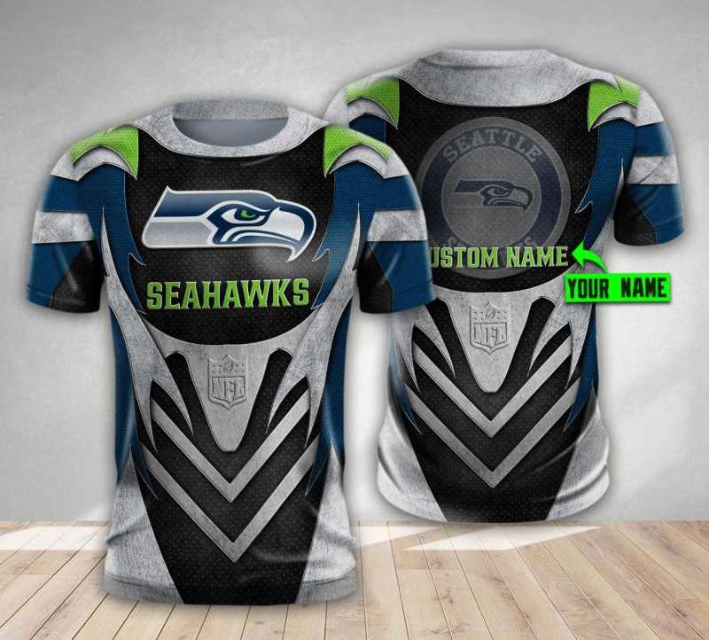 Seattle Seahawks Personalized Ugly Christmas Sweater on display