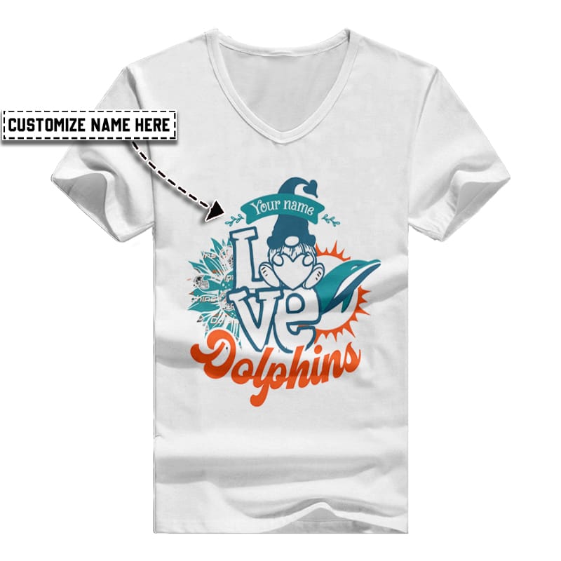 Miami Dolphins V-neck T-shirt Side