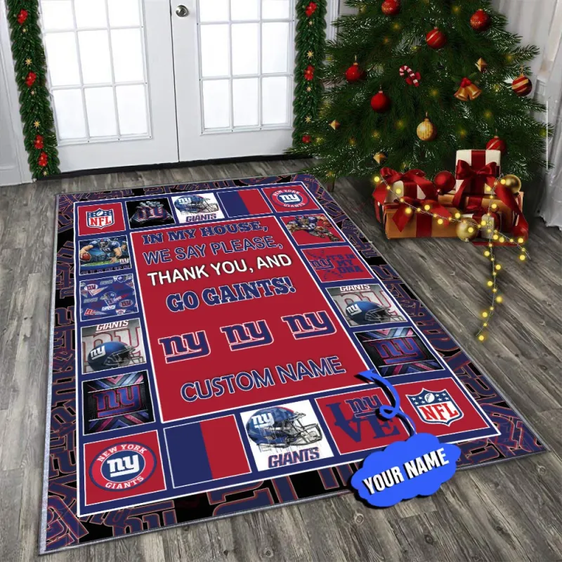 New York Giants Personalized Premium Rectangle Rug