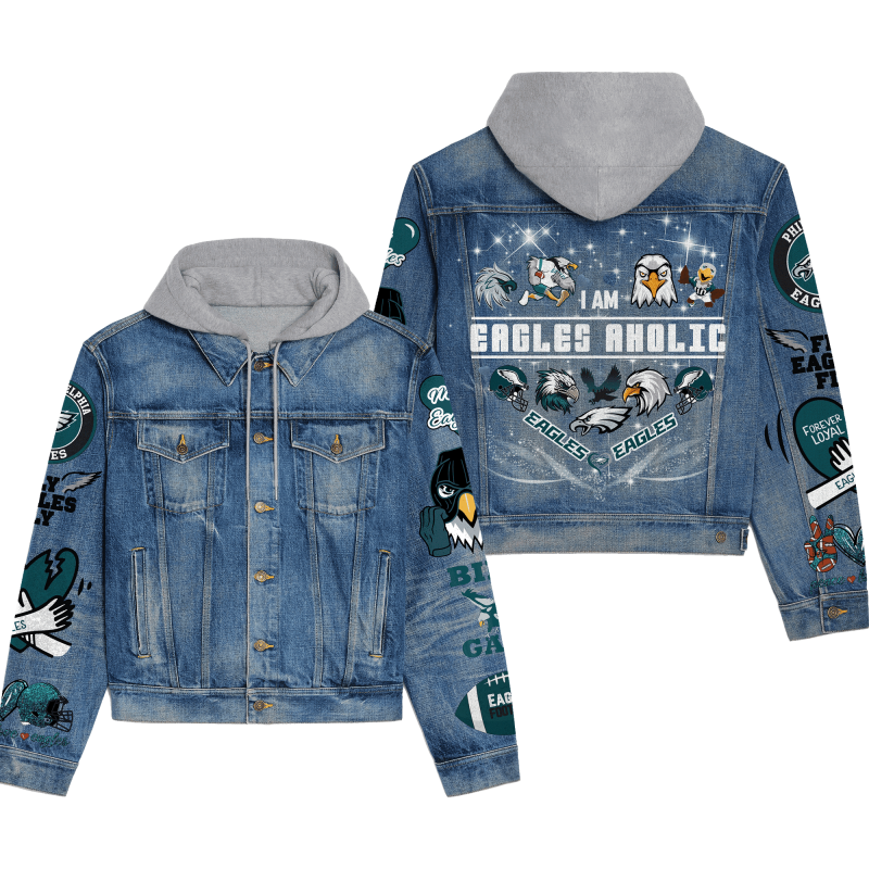 Philadelphia Eagles Premium Hooded Denim Jacket