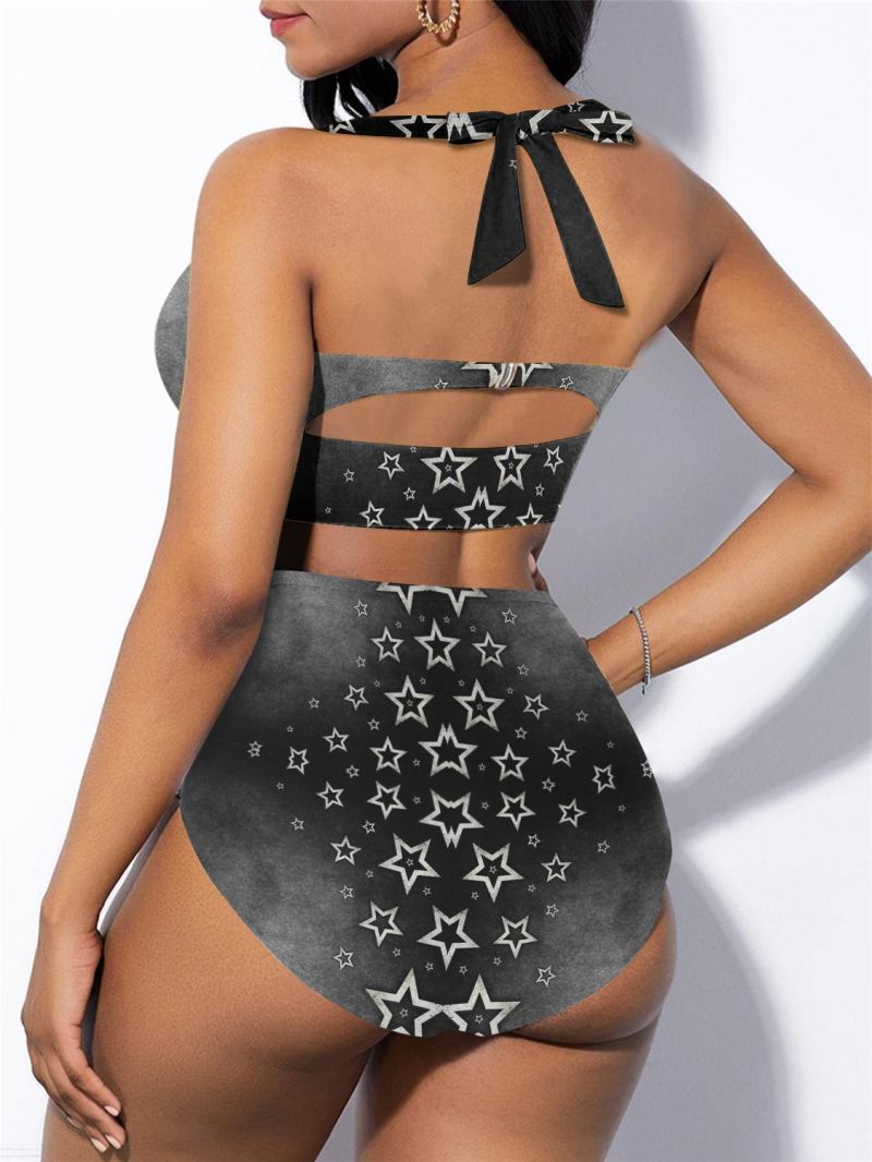 Las Vegas Raiders Sexy Print Bikini Swimsuit - Side View