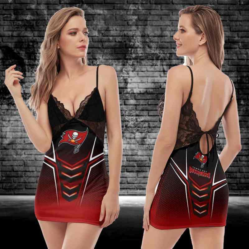 Tampa Bay Buccaneers Lace Back Strap Slip Dress