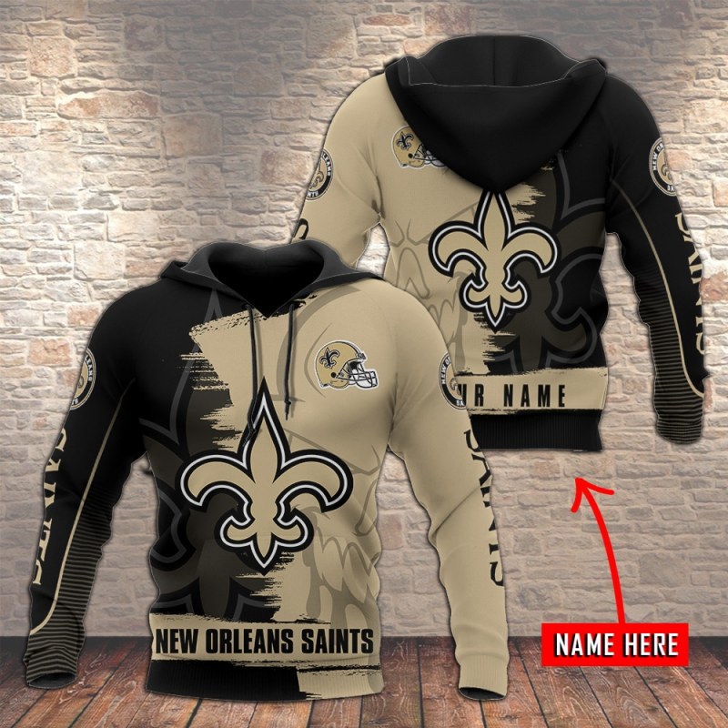 New Orleans Saints Personalized Hoodie - Back View