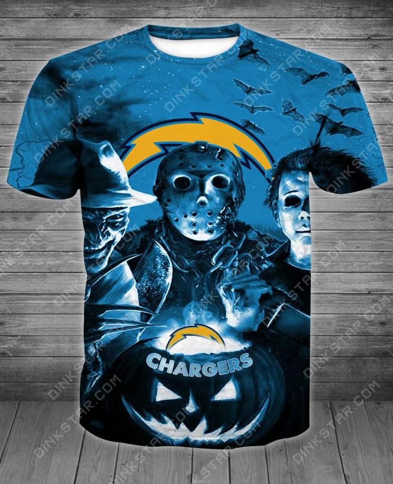 Los Angeles Chargers Halloween 3D T-shirt