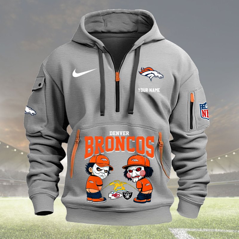 Light Gray Denver Broncos Hoodie