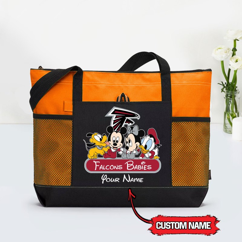 Atlanta Falcons Personalized Babies Tote Bag Orange