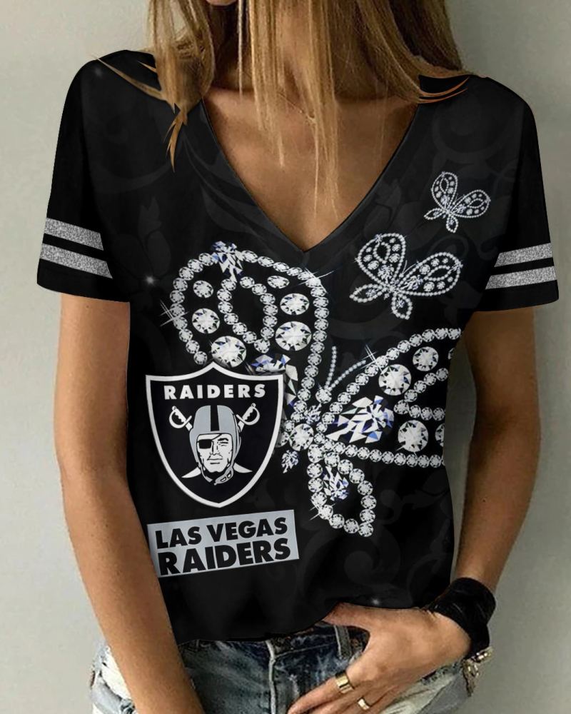 Las Vegas Raiders V-neck Women T-shirt