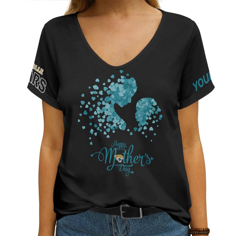 Jacksonville Jaguars Happy Mother's Day V Neck Tee