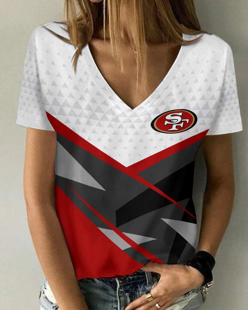 San Francisco 49ers V-neck Women T-shirt