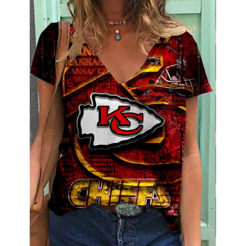 Kansas City Chiefs V-neck Women T-shirt