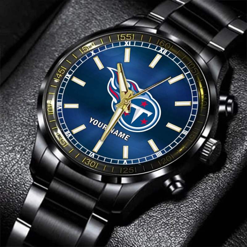 Tennessee Titans NFL Personalized Black Hand Watch - Gift for Fans