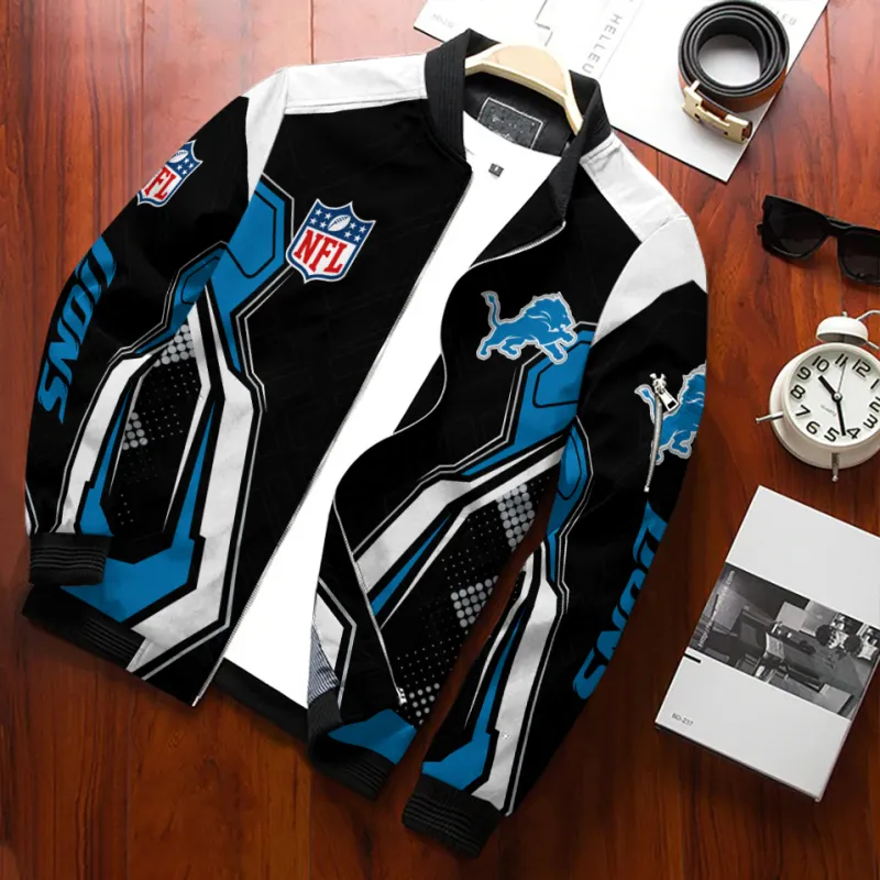 Detroit Lions Personalized Bomber Jacket - Side View