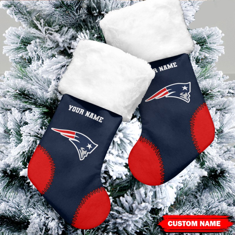 New England Patriots Personalized Christmas Socks Design