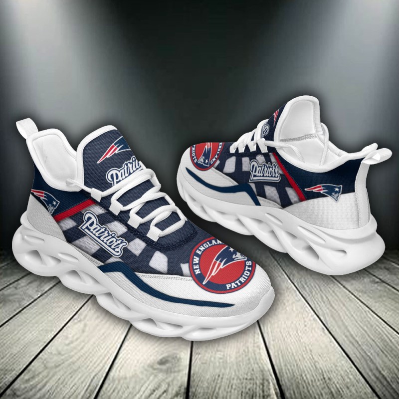 New England Patriots Yezy Running Sneakers Closeup