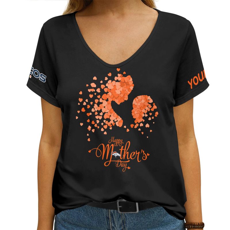 Denver Broncos V Neck T-Shirt Image 2