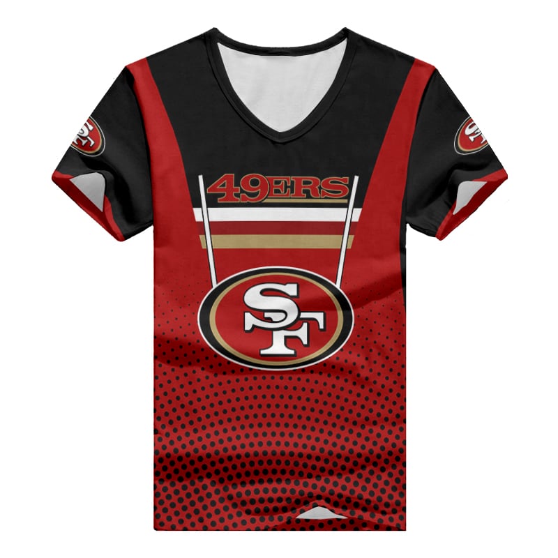 San Francisco 49ers V-neck Women T-shirt Side View