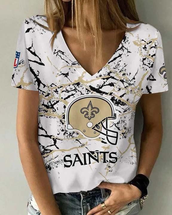 New Orleans Saints Personalized V-neck T-shirt