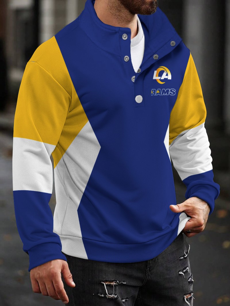Los Angeles Rams Casual Colorful Stand Collar Sweatshirt