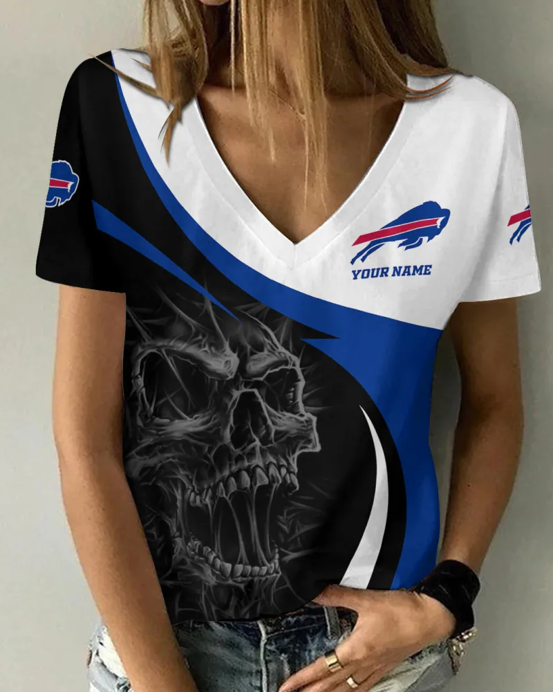 Buffalo Bills Personalized V-neck Women T-shirt