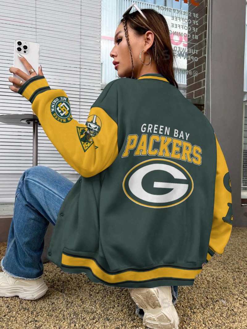 Green Bay Packers Varsity Jacket Back View