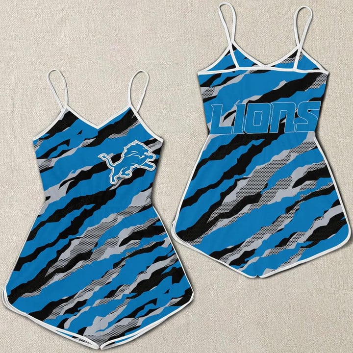 Detroit Lions Women Romper Jumpsuit 3D Printed