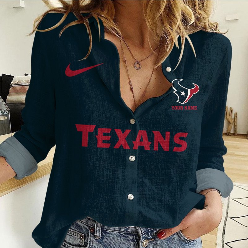 Houston Texans Personalized Women's Shirt - Casual Sports Apparel