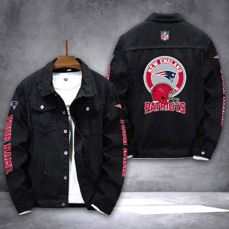 New England Patriots Denim Jacket - Back View