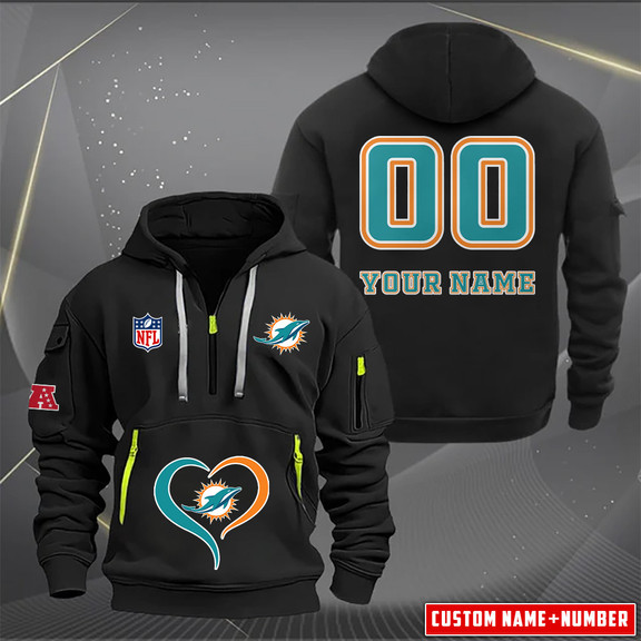 Miami Dolphins Quarter Zip Hoodie 3