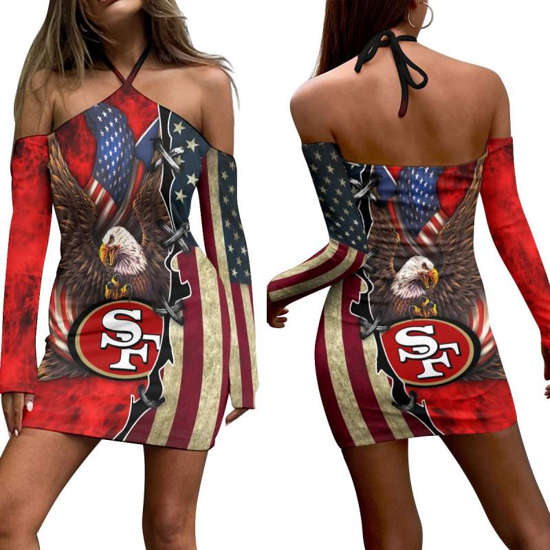 San Francisco 49ers Halter Lace-up Dress