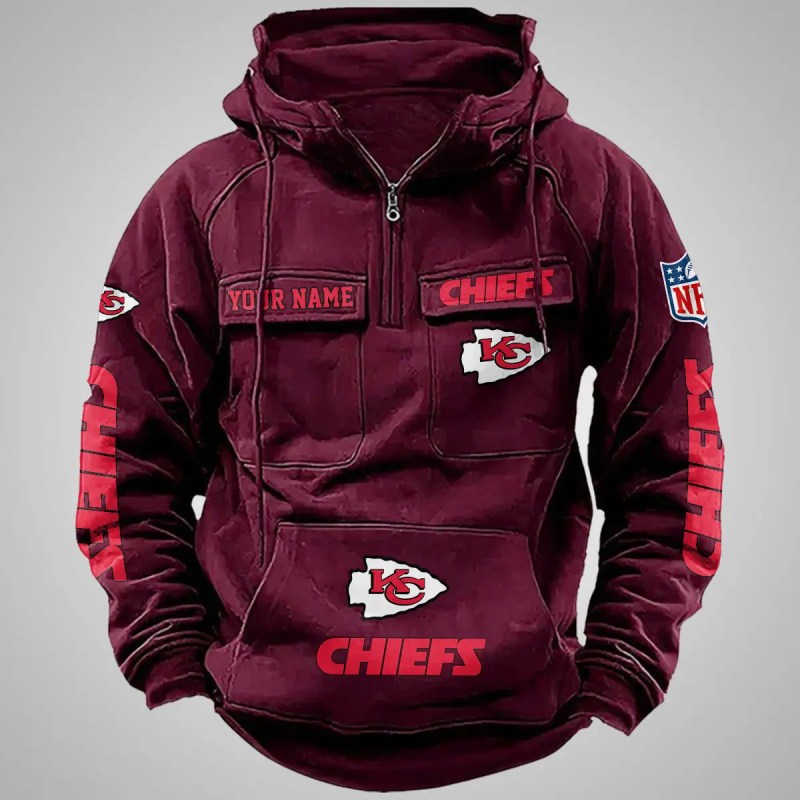 Personalized Kansas City Chiefs Zip Hoodie