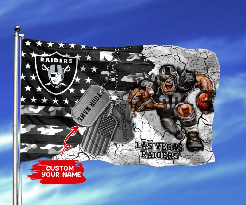 Las Vegas Raiders Personalized Flag Size Chart
