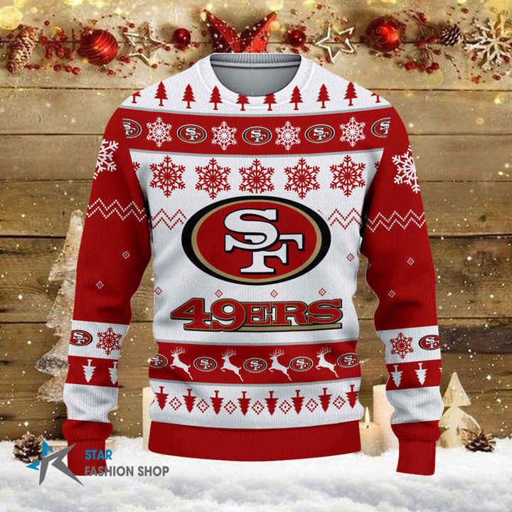 San Francisco 49ers Woolen Ugly Christmas Sweater Detail