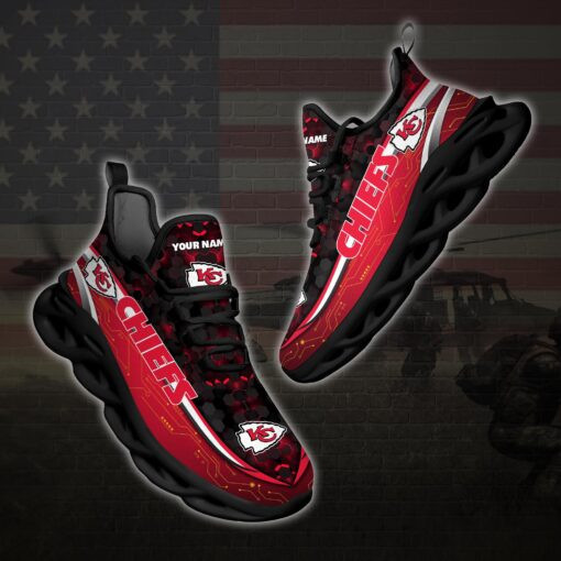 Kansas City Chiefs Yezy Sneakers with Personalized Name