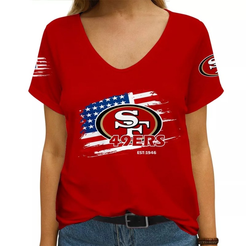 San Francisco 49ers V-neck Women T-shirt