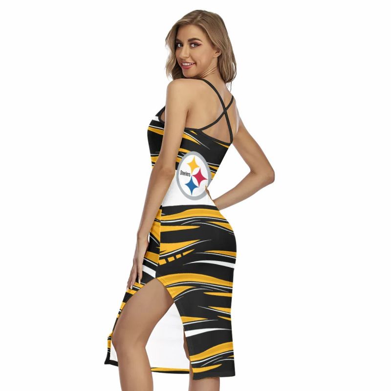 Pittsburgh Steelers Women's Back Cross Cami Dress - Stylish and Comfortable