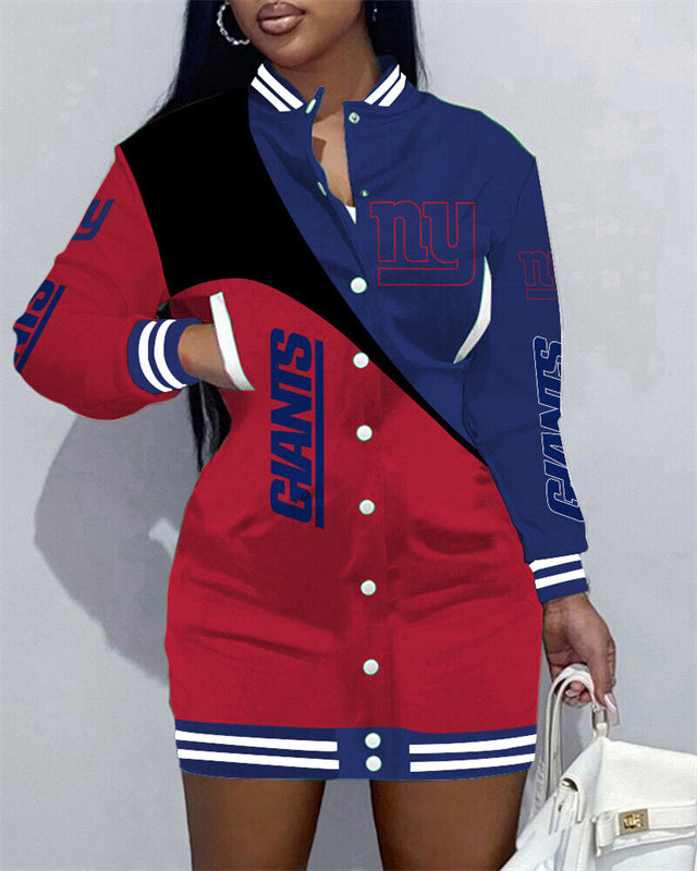 New York Giants Women's Button Down Jacket Dress