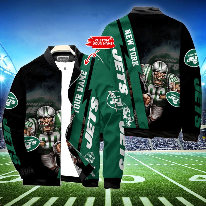 New York Jets Personalized Bomber Jacket Front