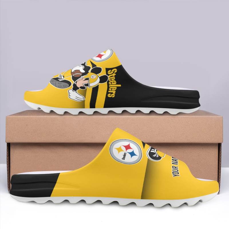 Personalized Yeezy Slippers for Pittsburgh Steelers Fans