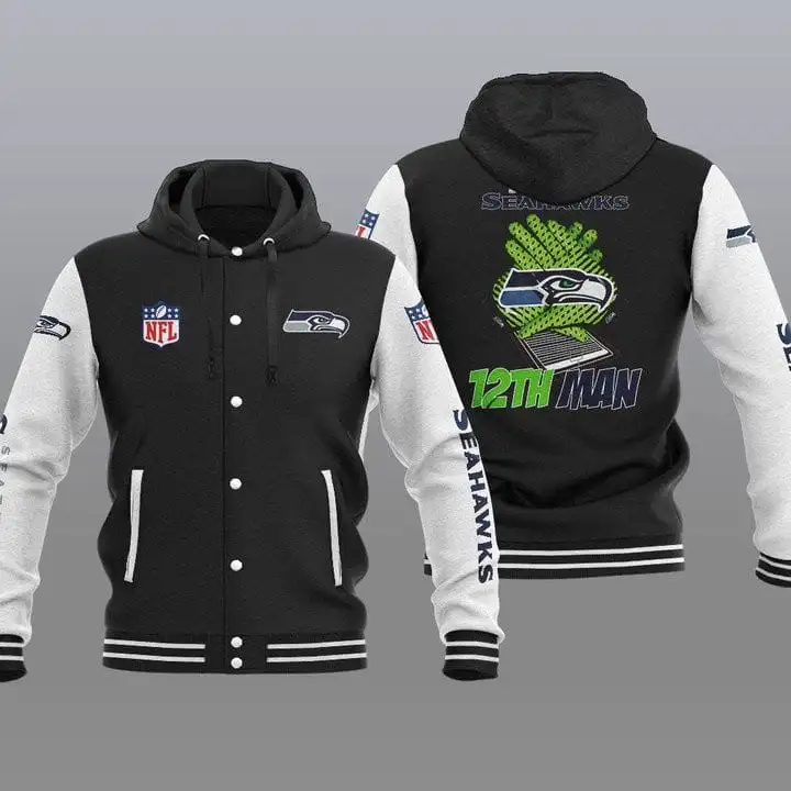 Seattle Seahawks Hooded Button Jacket
