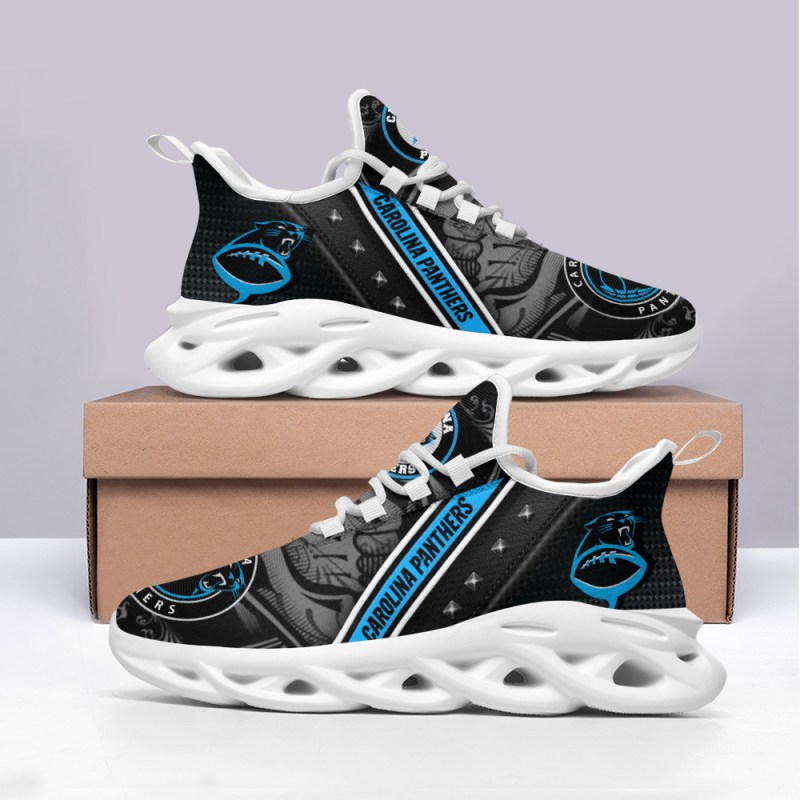 Carolina Panthers Yezy Running Sneakers Side View
