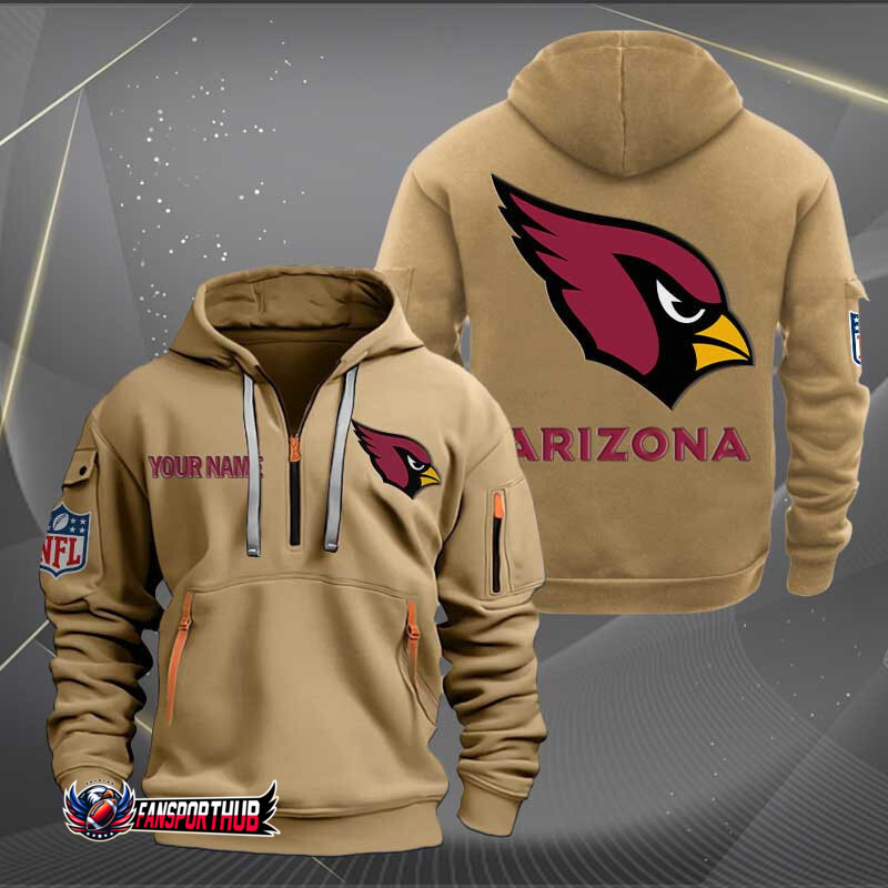 Arizona Cardinals Personalized Quarter Zip Hoodie
